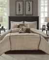 Madison Park Dune Faux Suede Comforter Sets In Gray