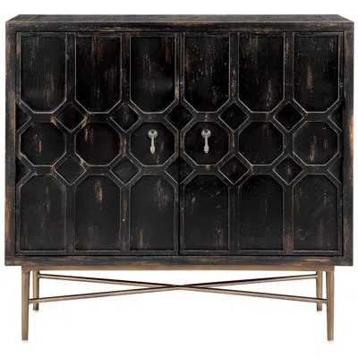 Madison Park Eddy 36" Wide Distressed Black 2-door Accent Cabinet