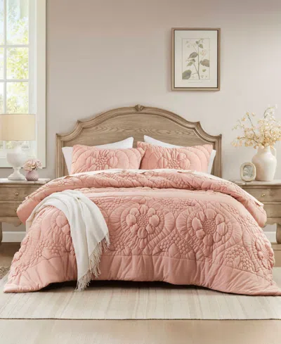 Madison Park Elise Floral 3-pc. Comforter Set, King In Pink
