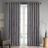 Madison Park Eliza Embroidery Faux Silk Back Tab Light-filtering Single Curtain Panel In Gray