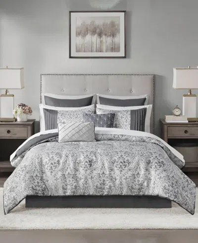Madison Park Emilia Jacquard 12-pc. Comforter Set, California King In Silver