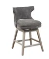 Madison Park Emmett 25.75" High Swivel Counter Stool In Charcoal
