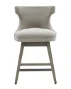 Madison Park Emmett 25.75" High Swivel Counter Stool In Grey