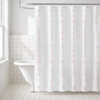 Madison Park Essentials Addison Polyester 13-piece 72x72" Bowed Shower Curtain Set In White