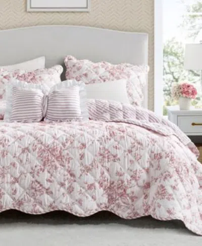 Madison Park Essentials Adele Reversible Floral Quilt Sets In Pink