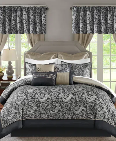 Madison Park Essentials Brystol 24-pc. Room-in-a-bag, King In Black