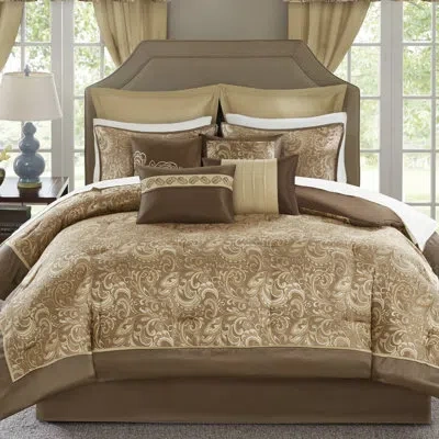 Madison Park Essentials Brystol Luxury 24-piece Bedding Set In Brown