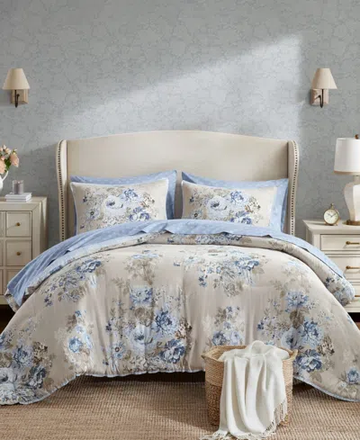 Madison Park Essentials Heather Vintage Floral 5-pc. Comforter Set, Twin Xl In Blue