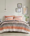 Madison Park Essentials Jaxon Wide Stripe 7-pc. Comforter Set, Full In Coral,grey