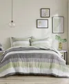 Madison Park Essentials Jaxon Wide Stripe 7-pc. Comforter Set, California King In Green,grey