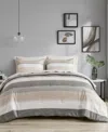 Madison Park Essentials Jaxon Wide Stripe 7-pc. Comforter Set, California King In Taupe,grey