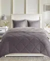 Madison Park Essentials Essentials Larkspur Reversible 2-pc. Comforter Set, Twin/twin Xl In Charcoal,grey