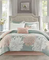 Madison Park Essentials Maible Reversible 9-pc. Comforter Set, Queen In Blush,grey