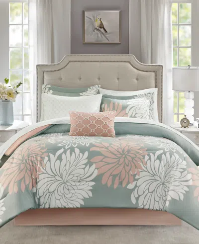 Madison Park Essentials Maible Reversible 9-pc. Comforter Set, Queen In Blush,grey