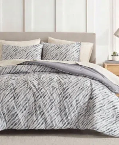 Madison Park Essentials Nixon Contemporary Abstract Stripe Comforter Sets With Sheet Sets In Gray