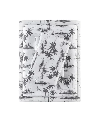 Madison Park Essentials Printed Cotton Percale 4-pc. Sheet Set, Full In Black Island