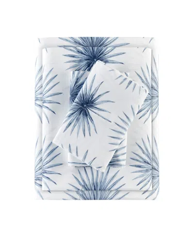 Madison Park Essentials Printed Cotton Percale 4-pc. Sheet Set, Full In Blue Palmetto