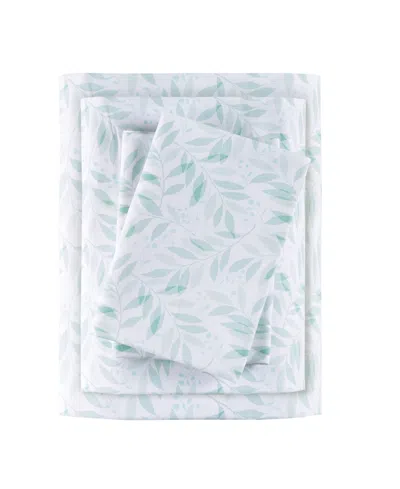 Madison Park Essentials Printed Cotton Percale 4-pc. Sheet Set, King In Green Leaves