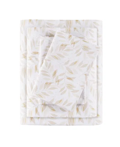Madison Park Essentials Printed Cotton Percale 4-pc. Sheet Set, King In Tan Leaves
