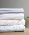 Madison Park Essentials 200 Thread Count Printed Cotton Sheet Set In Green Leaves