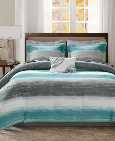 Madison Park Essentials Saben 9-pc.comforter Set, King In Aqua