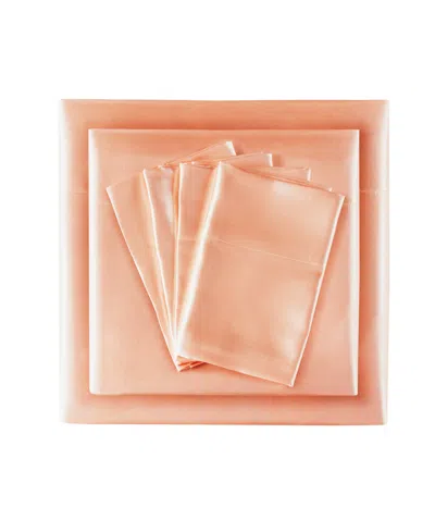 Madison Park Essentials Satin 6-pc. Sheet Set, California King In Blush