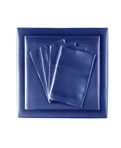 Madison Park Essentials Satin 6-pc. Sheet Set, King In Blue
