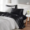Madison Park Essentials Satin Wrinkle Resistant Pillowcase In Black