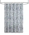 Madison Park Essentials Sofia Botanical Printed Shower Curtain, 72" X 72" In Blue