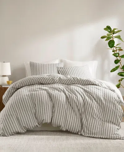 Madison Park Etta Striped 3-pc. Duvet Cover Set, California King In Gray