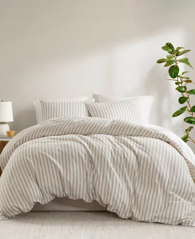 Madison Park Etta Striped 3-pc. Duvet Cover Set, King In Brown