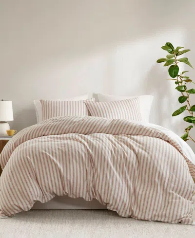Madison Park Etta Striped 3-pc. Duvet Cover Set, California King In Terracotta