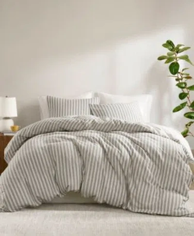 Madison Park Etta Striped Duvet Cover Sets In Gray