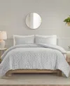 Madison Park Everly Woven Medallion 3-pc. Comforter Set, Full/queen In Grey,white
