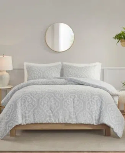 Madison Park Everly Woven Medallion Duvet Cover Sets In Grey,white