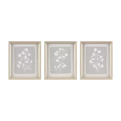 Madison Park Fair Florets 3-pc. Framed Wall Art Set In White