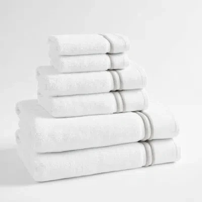 Madison Park Fashion Towel 6 Piece Towel Set In White,silver