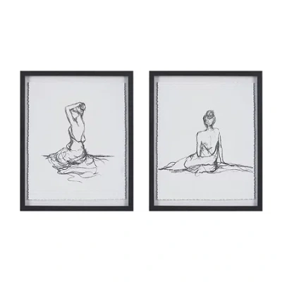 Madison Park Feminine Figures 2-pc. Framed Wall Art Set In Gray