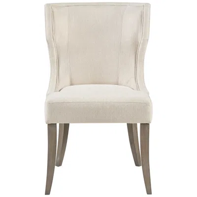 Madison Park Fillmore 23 1/4" Wide Cream Fabric Wingback Dining Chair In White