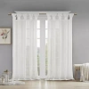 Madison Park Florah Tab Top Sheer Single Curtain Panel In White