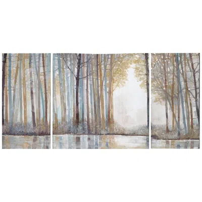 Madison Park Forest Reflections 30"h Triptych 3-piece Canvas Wall Art Set In Multi