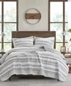 Madison Park Fraser Reversible Printed Microfiber Seersucker 3-pc. Quilt Set, King/california King In Ivory,black