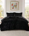 Madison Park Gia Faux-fur 2-pc. Comforter Set, Twin/twin Xl In Black