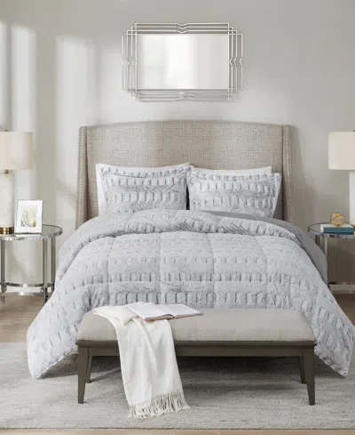 Madison Park Gia Faux-fur 2-pc. Comforter Set, Twin/twin Xl In Gray