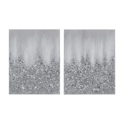 Madison Park Glimmer Heavily Embellished 2pc Set Canvas Art In Gray