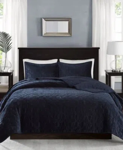 Madison Park Harper Quilted Velvet Quilt Sets In Taupe