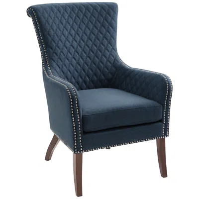 Madison Park Heston Dark Blue Fabric Quilted Accent Chair