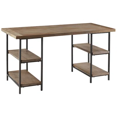 Madison Park Hunts 60" Wide Reclaimed Gray 4-shelf Rectangular Desk