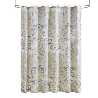 Madison Park Isla 100% Cotton Shower Curtain In Yellow