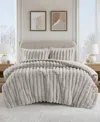 Madison Park Jasmine Faux Fur Reverse To Velvet 3-pc. Comforter Set, Full/queen In Gray